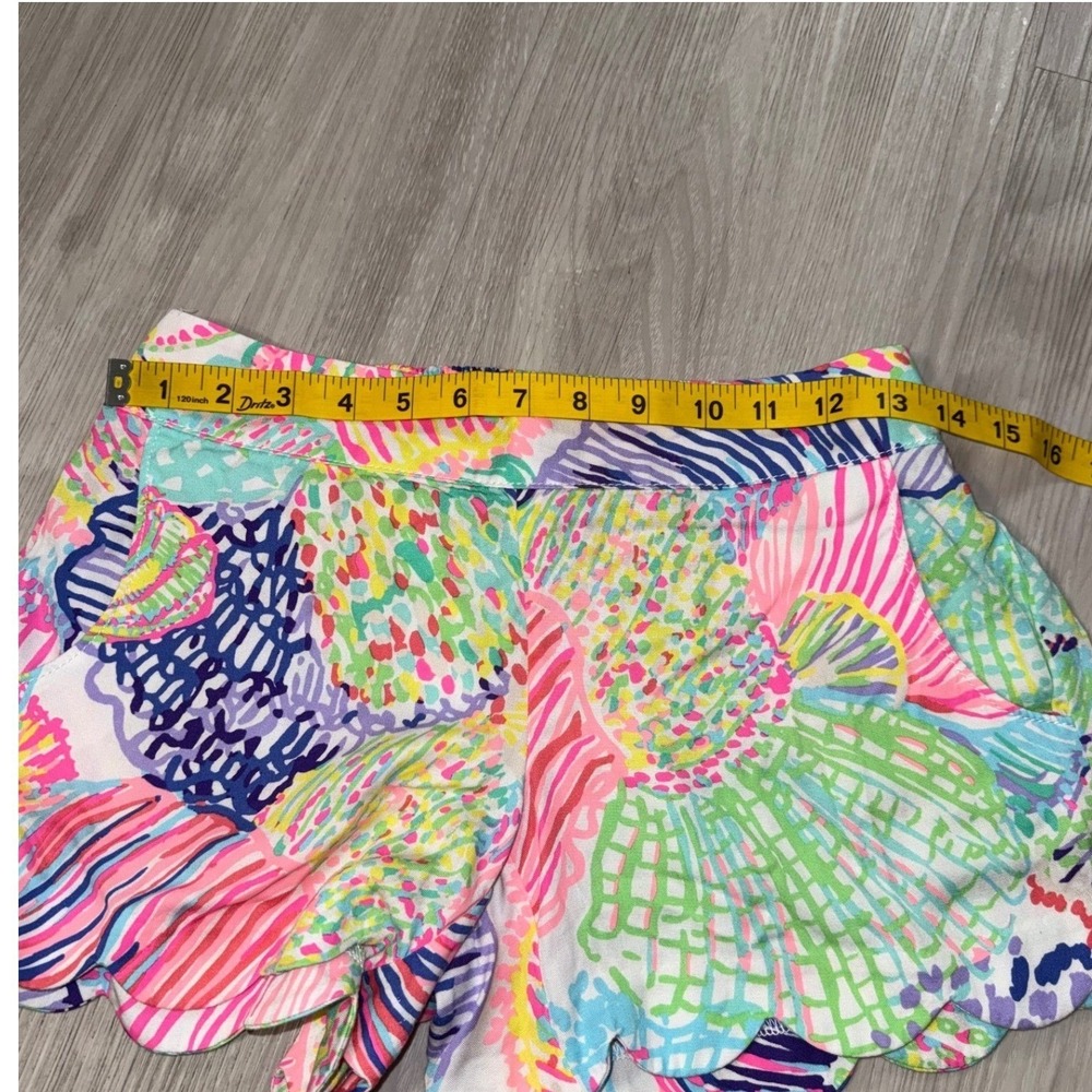 Lilly Pulitzer Callahan Scalloped Shorts Womens S Pink Green Shell Resort Preppy - Picture 7 of 10